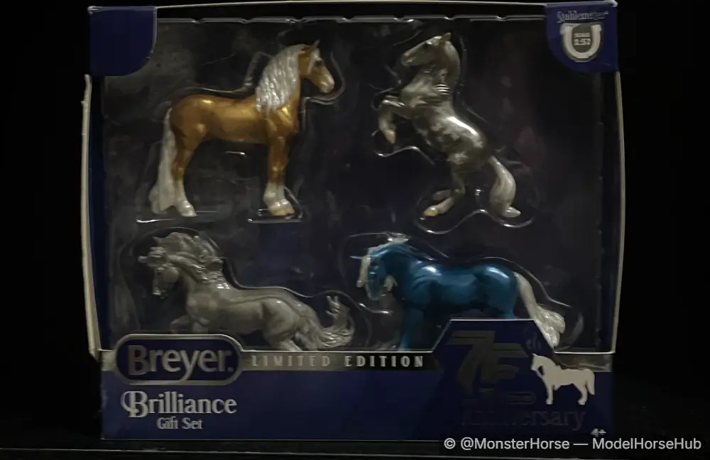 Brilliance Gift Set - Blue Horatio, Fireheart, Lipizzaner, and Standing Fresian