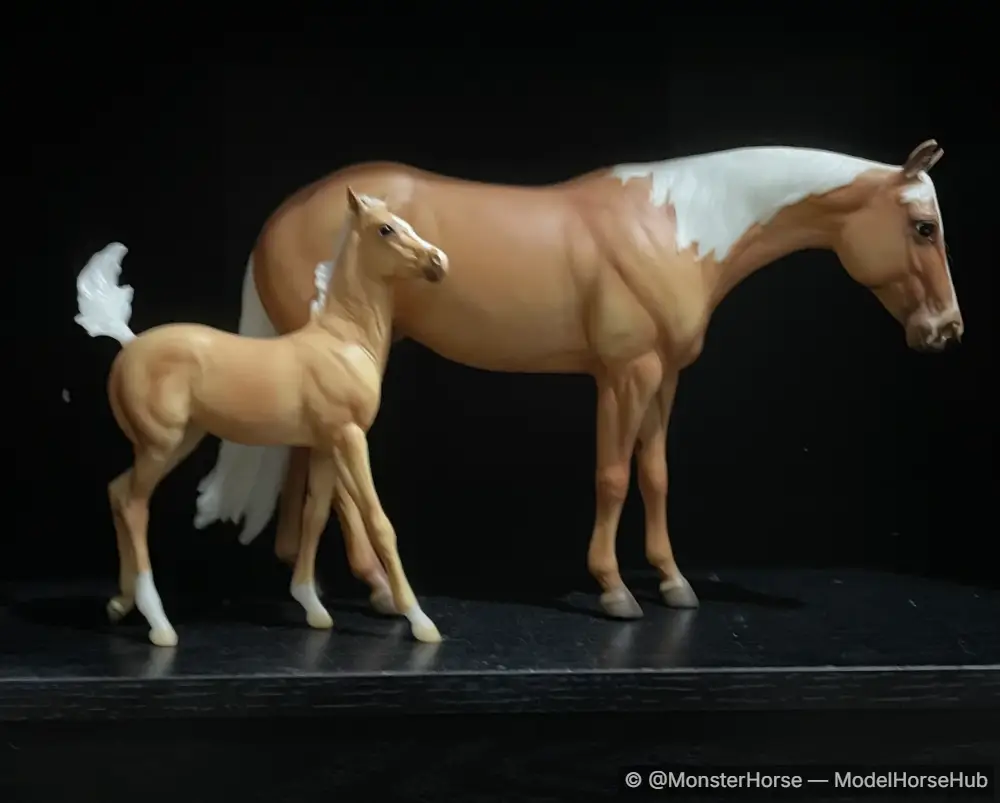 Charlize and Ebony Shines with Standing Quarter Horse Mare