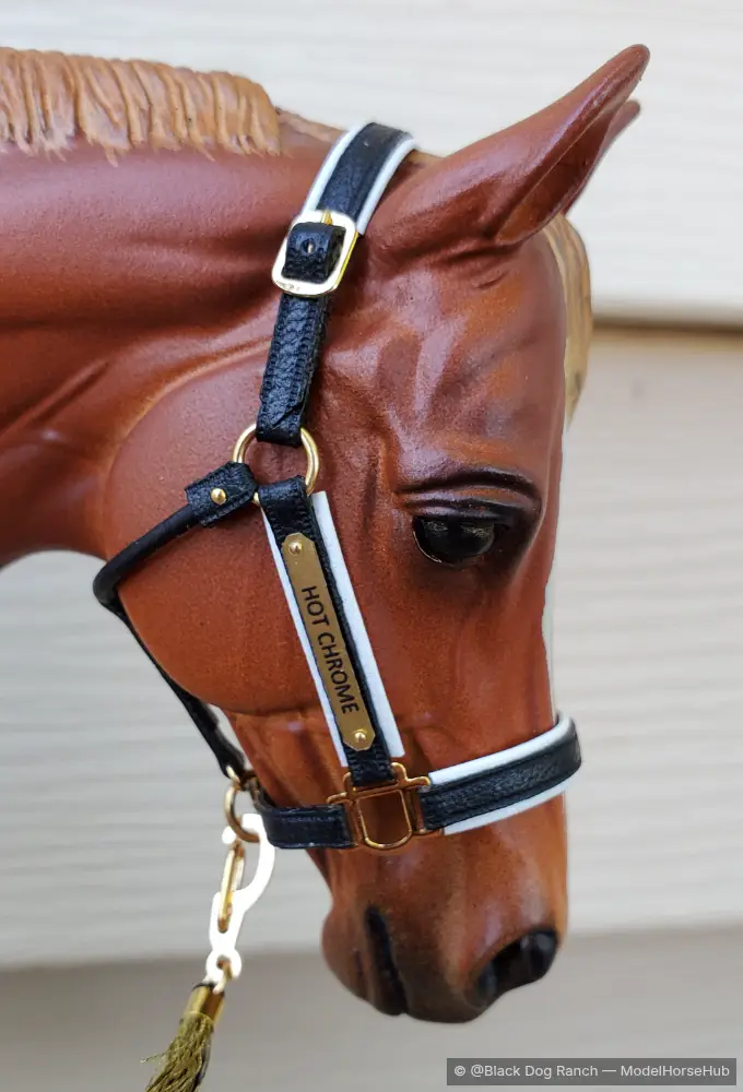 Dark Leather Halter - Hot Chrome