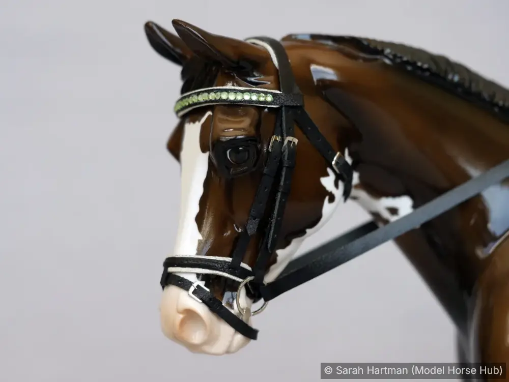 Dressage Bridle with Crystal Browband, Flash Noseband